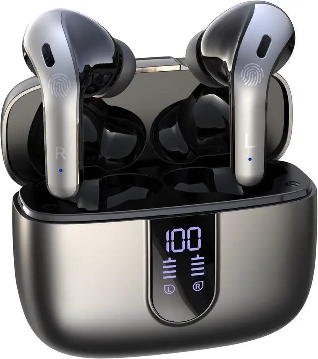 Main image of Bluetooth Headphones True Wireless Earbuds 65H Playback Power Display Earphones with Wireless Charging Case IPX7 Waterproof in-Ear Earbuds with Mic for TV Smart Phone Computer Laptop
