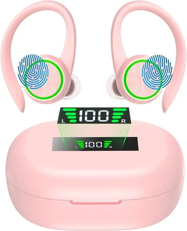 Main image of Wireless Earbuds Bluetooth Headphones 60H Playtime Bluetooth 5.1 Digital LED Display Over-Ear Earphones with Earhook Sports Headphones IPX7 Waterproof Headsets with Mic Deep Bass for Running Workout