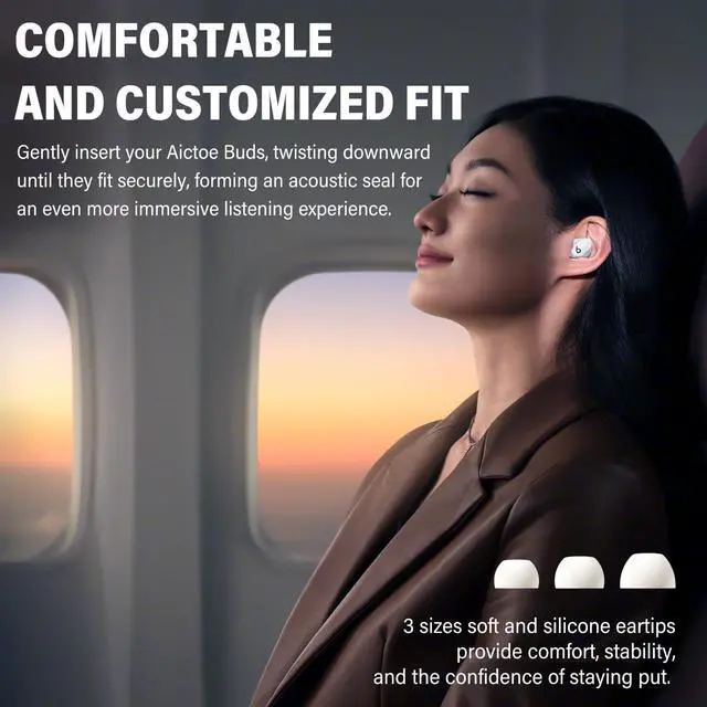 Alt view image 4 of 7 - Wireless Earbuds Bluetooth Headphones IPX4 Waterproof Noise Cancelling Earbuds 24h Sport Sweat Resistant Earphones Built-in HD Microphone Compatible with iOS/Android