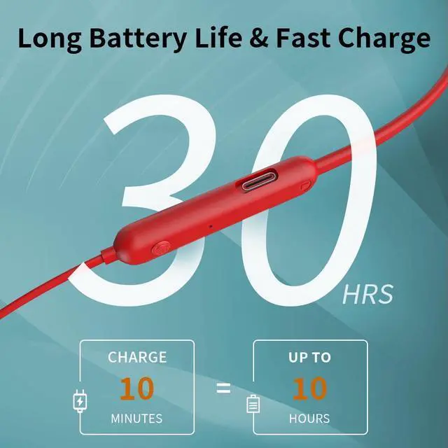 Alt view image 2 of 7 - Bluetooth Earbuds Wireless Headphones Bluetooth 5.3 Running Headphones IPX7 Waterproof Earphones with 12 Hrs Playtime Stereo Sound Isolation Headsets for Workout Gym,Red