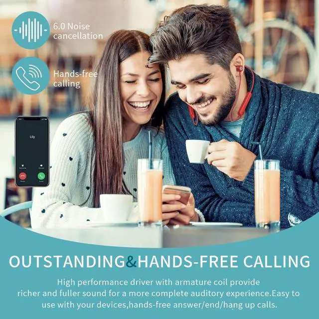 Alt view image 3 of 7 - Bluetooth Earbuds Wireless Headphones Bluetooth 5.3 Running Headphones IPX7 Waterproof Earphones with 12 Hrs Playtime Stereo Sound Isolation Headsets for Workout Gym,Red