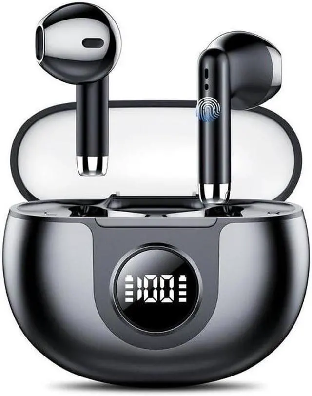 Main image of Wireless Earbuds Bluetooth V5.3 Headphones 60H Playback Deep Bass Stereo Ear Buds with LED Power Display Charging Case IPX7 Waterproof Earphones with Mic Headset for Laptop Pad Android/iOS Phones