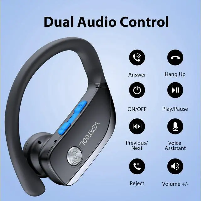 Alt view image 2 of 6 - Wireless Earbuds Bluetooth Headphone Sport, Bluetooth 5.4 Earbud, 72Hrs Earphone with Earhook, Noise Cancelling Mic, IP7 Waterproof Headset for Workout/Running