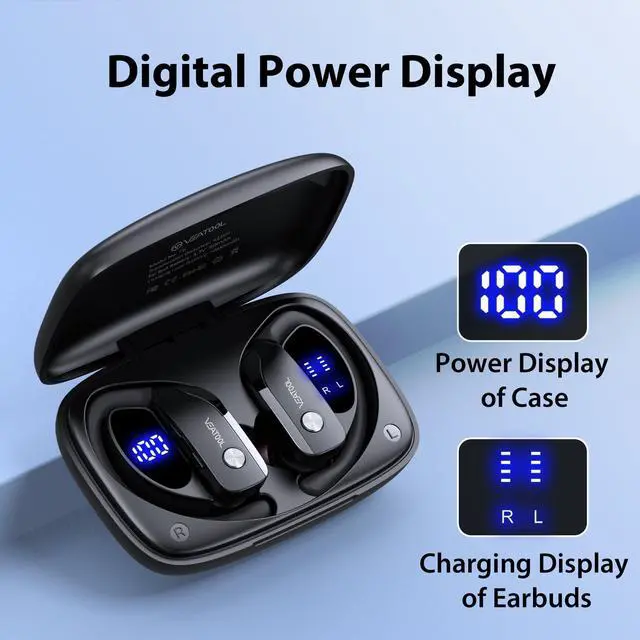 Alt view image 5 of 6 - Wireless Earbuds Bluetooth Headphone Sport, Bluetooth 5.4 Earbud, 72Hrs Earphone with Earhook, Noise Cancelling Mic, IP7 Waterproof Headset for Workout/Running
