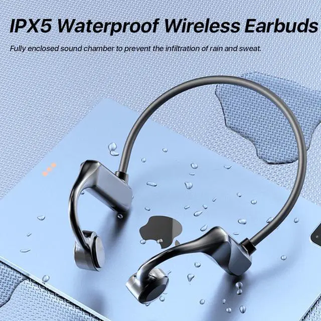 Alt view image 6 of 7 - Conduction Open-Ear Bluetooth Headphones Wireless earbuds for Sport IOS Android Laptop Black