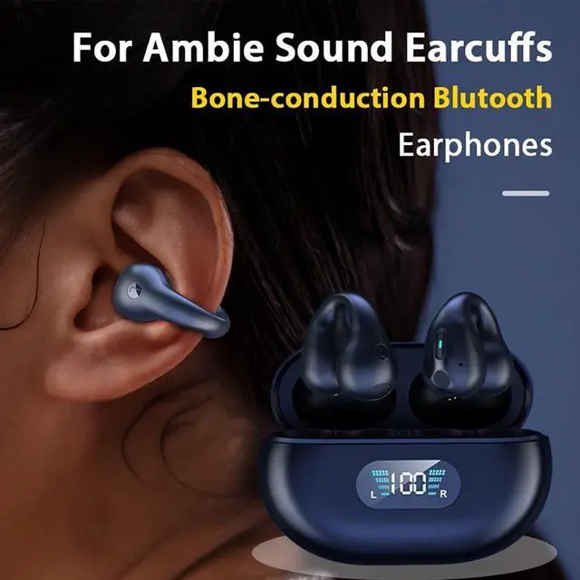 Alt view image 4 of 7 - Bluetooth Headphones Wireless Earbuds 80hrs Playtime Wireless Charging Case Digital Display Sports Ear Buds with Earhook Premium Deep Bass IPX7 Waterproof Over-Ear Earphones for TV Phone Laptop Black