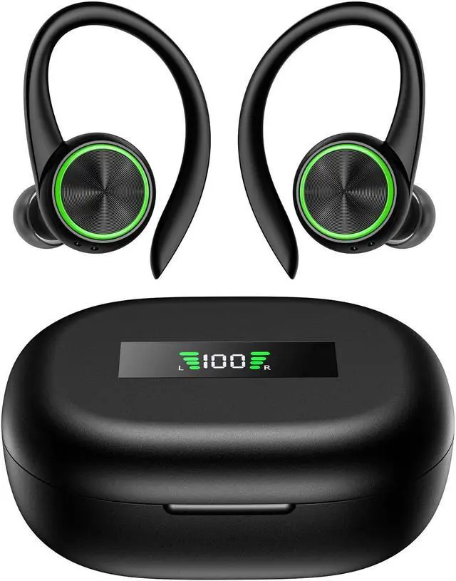 Main image of Wireless Earbuds Bluetooth Headphones 60hrs Play Back Waterproof Sport Earphones with LED Display Over-Ear Buds with Earhooks Charging Case Built-in Mic Headset for Sports Running Workout Gaming
