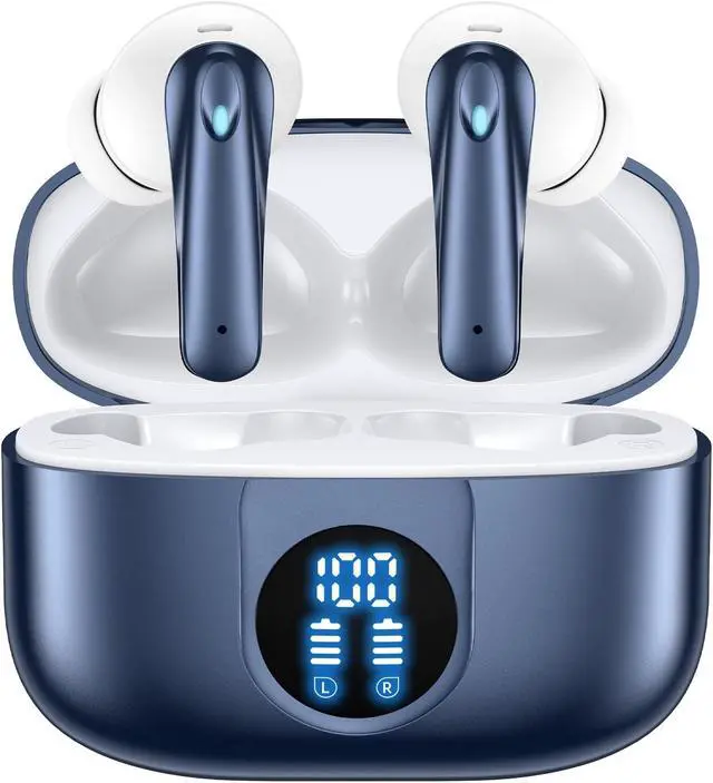 Main image of Wireless earbuds, Bluetooth headset 60 hours of battery life with noise cancellation Clear calls Built-in microphone IPX7 waterproof V5.4 Bluetooth earbuds Stereo earbuds for sports and work