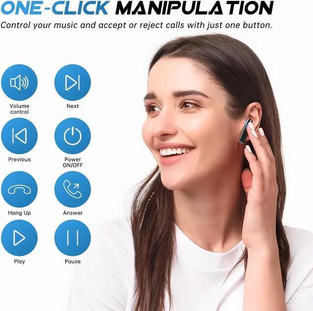 Alt view image 6 of 7 - Bluetooth 5.3 Wireless Earbuds Headphones Noise Cancelling with Built-in Mic and Charging Case Hands-free Calling Sweatproof In-Ear Headset Earphone Earpiece for iPhone/Android Smart Phones,Black