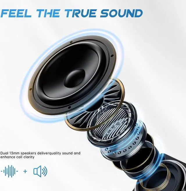 Alt view image 2 of 7 - Bluetooth 5.3 Wireless Earbuds Headphones Noise Cancelling with Built-in Mic and Charging Case Hands-free Calling Sweatproof In-Ear Headset Earphone Earpiece for iPhone/Android Smart Phones,Black