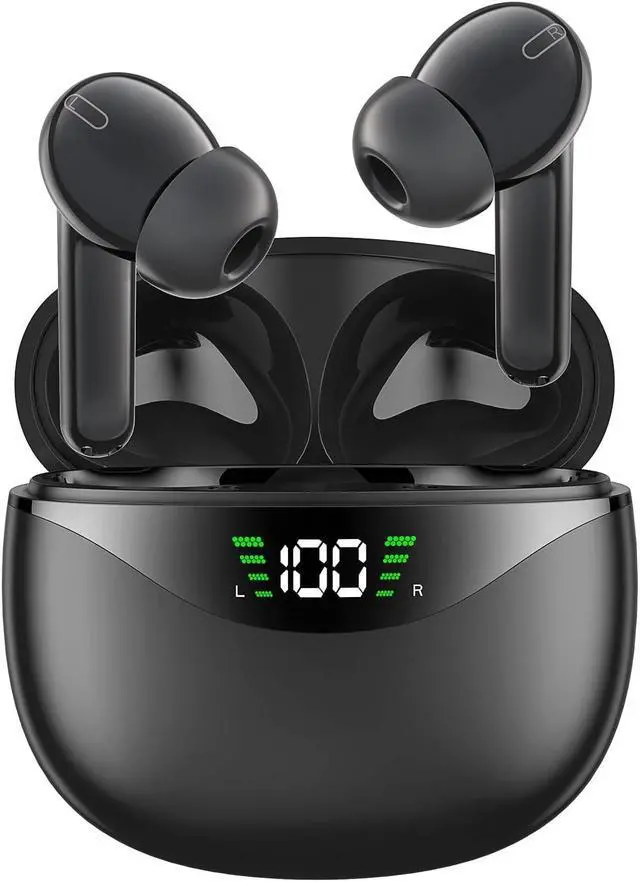 Main image of Wireless Earbuds,Bluetooth 5.0 Wireless Earbuds Bluetooth Headphones with Deep Bass HiFi 3D Stereo Sound, Built-in Mic Earphones with Portable Charging Case for Smartphones and Laptops (Black)