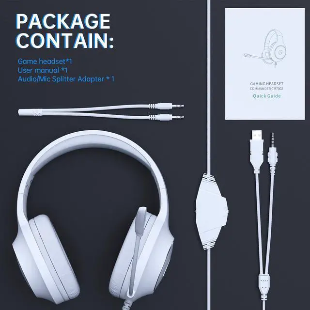 Alt view image 5 of 7 - Gaming Headset for PC, PS5, PS4, Xbox Series X/S, Xbox One, Switch, MAC, Xbox Headset with Noise Canceling Microphone, Wired Over-Ear Gaming Headphones with LED Light&7.1 Surround Sound
