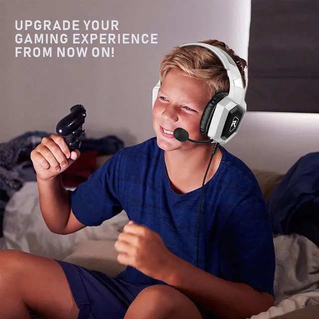 Alt view image 6 of 6 - Gaming Headset for PS4, PS5, Xbox One, PC Headset w/Surround Sound, Noise Canceling Over Ear Gaming Headphones with Mic & LED Light