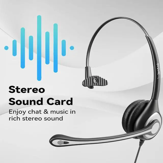 Alt view image 3 of 7 - Wired USB Headset with Microphone for PC,Laptop,3.5mm/USB/Type-C Jack 3-in-1 Computer Headset with Noise Cancelling & Audio Controls,USB Headphones for Call Center,Work,Office,Mono