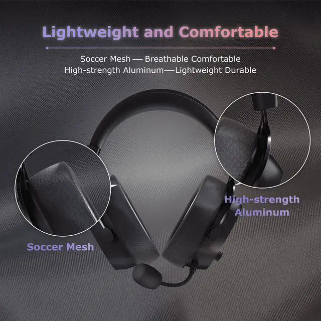 Alt view image 2 of 7 - Wireless Gaming Headset for PC/PS4/PS5/ Nintendo Switch,Over Ear 2.4G/Bluetooth Gaming Headphones with Detachable Noise-Canceling Microphone, Stereo Sound, Lightweight/One-button Control Design
