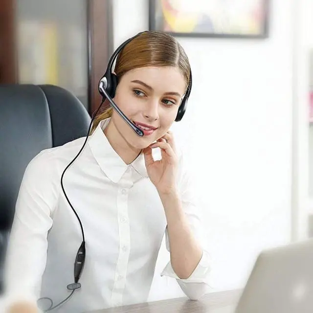 Alt view image 5 of 7 - Corded Telephone Headset RJ9, with Noise Canceling Mic Mono, for 2465 2564 480 6402D A100 S10 300 301 430 DTU-8 DTU-16 5010 5020 and Other Office Landline Deskphones(New)