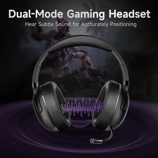 Alt view image 6 of 7 - Wireless Gaming Headset with Stretchable Microphone for PS5,PS4,PC,Nintendo Switch,Mac, 2.4G SUB Foldable Bluetooth 5.3 Gaming Headphones,Ultra-Light,3.5mm Wired Jack for Xbox