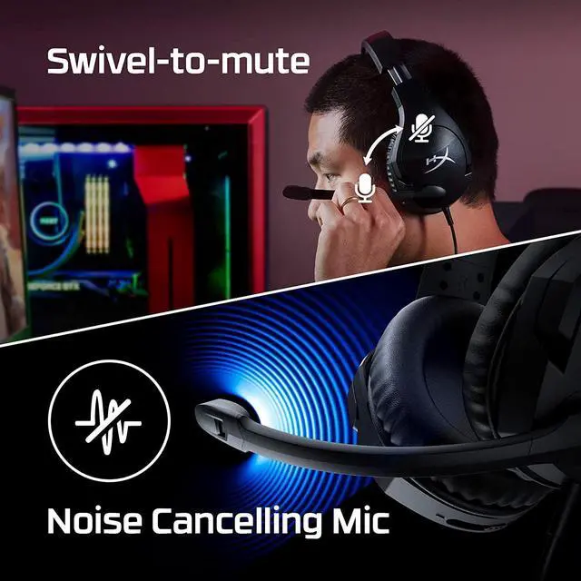 Alt view image 5 of 6 - Cloud Stinger S Gaming PC Headset Virtual 7.1 Swivel Mute Noise Cancelling Microphone Black