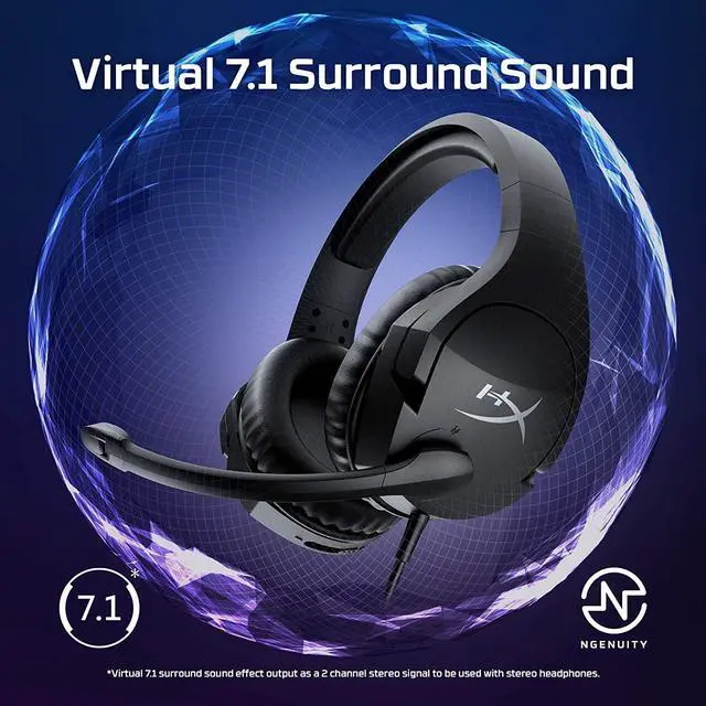 Alt view image 2 of 6 - Cloud Stinger S Gaming PC Headset Virtual 7.1 Swivel Mute Noise Cancelling Microphone Black