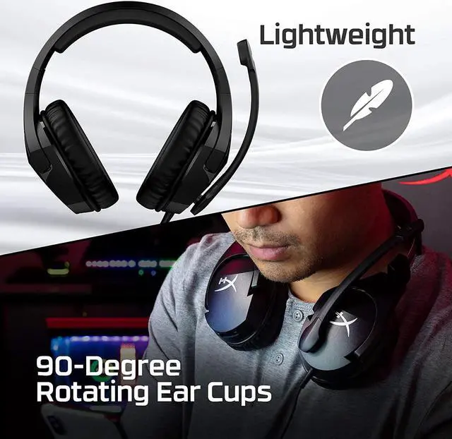 Alt view image 6 of 6 - Cloud Stinger S Gaming PC Headset Virtual 7.1 Swivel Mute Noise Cancelling Microphone Black