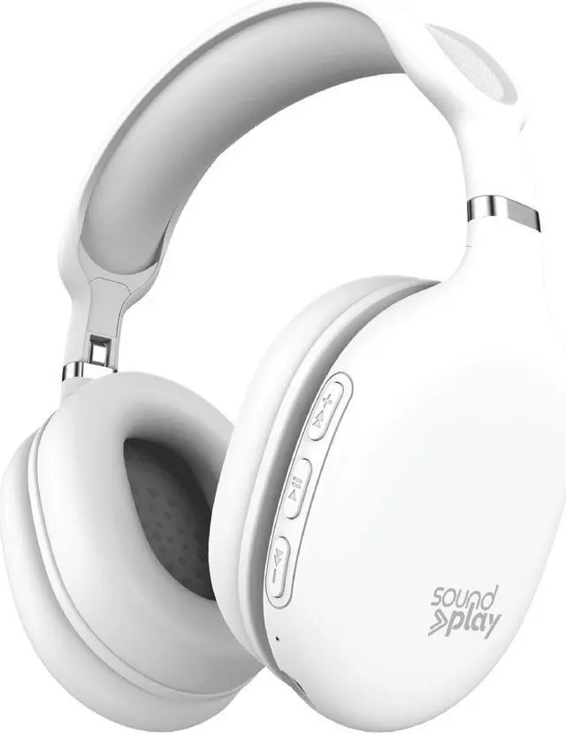 Main image of Wireless Headphones, Bluetooth Over-Ear Headset with Built-in Mic, White