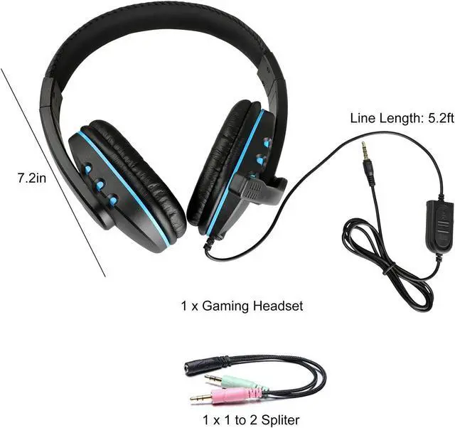 Alt view image 7 of 7 - Gaming Headset Fit for PC, PS4, PS5, Xbox One, Nintendo Switch, Gaming Headphones with Microphone Noise Cancelling, Stereo Surround Bass, 3.5mm Over-Ear Wired Headphones for Laptop, Desktop, Gamer