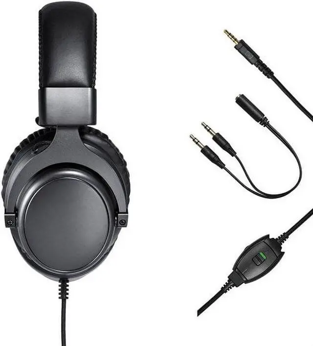 Alt view image 7 of 7 - Over-Ear Gaming Headset, Built-in Mic for PC, 6 ft Cable, Black