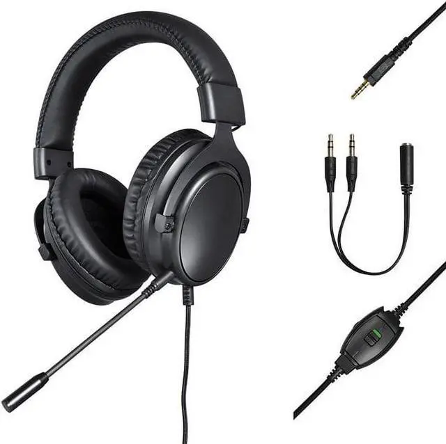 Alt view image 4 of 7 - Over-Ear Gaming Headset, Built-in Mic for PC, 6 ft Cable, Black