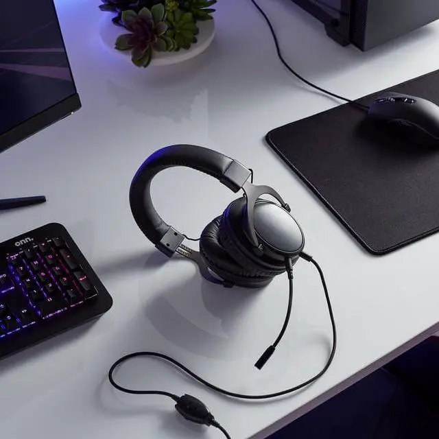 Alt view image 6 of 7 - Over-Ear Gaming Headset, Built-in Mic for PC, 6 ft Cable, Black