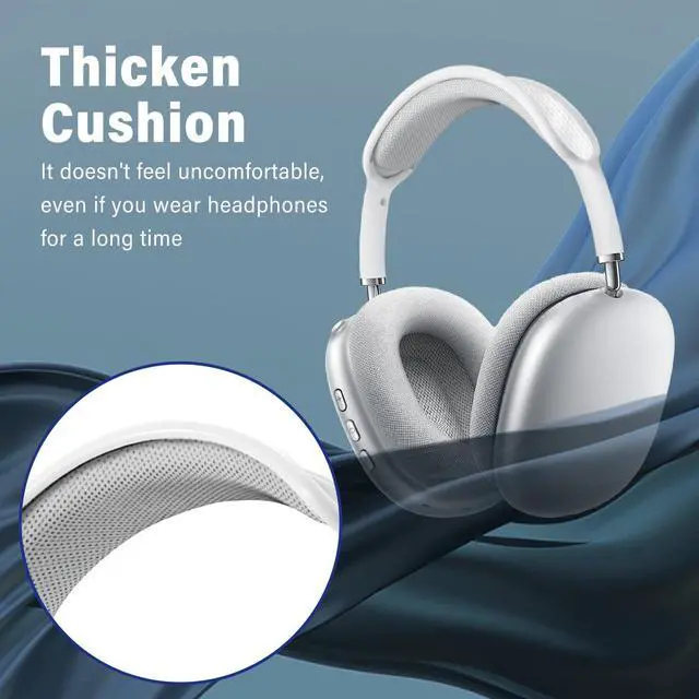 Alt view image 4 of 7 - Wireless Headphones Bluetooth,Active Noise Canceling over Ear Headphones with Microphones Hifi Audio Headset for iOS/Android-Silver