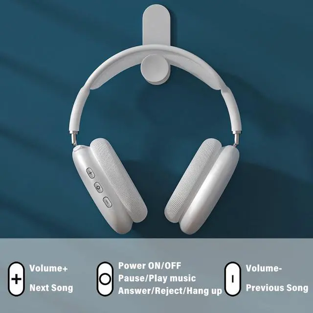 Alt view image 3 of 7 - Wireless Headphones Bluetooth,Active Noise Canceling over Ear Headphones with Microphones Hifi Audio Headset for iOS/Android-Silver