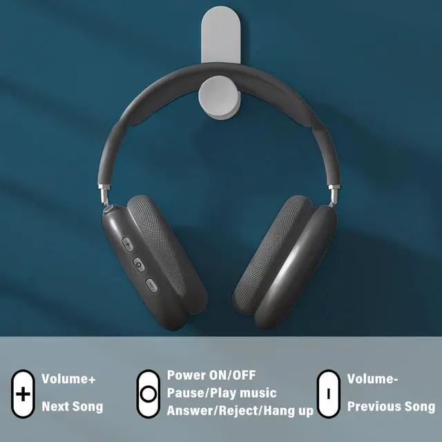 Alt view image 3 of 7 - Wireless Headphones Bluetooth Active Noise Canceling over Ear Headphones with Microphones Hifi Audio for iOS/Android-Space Gray