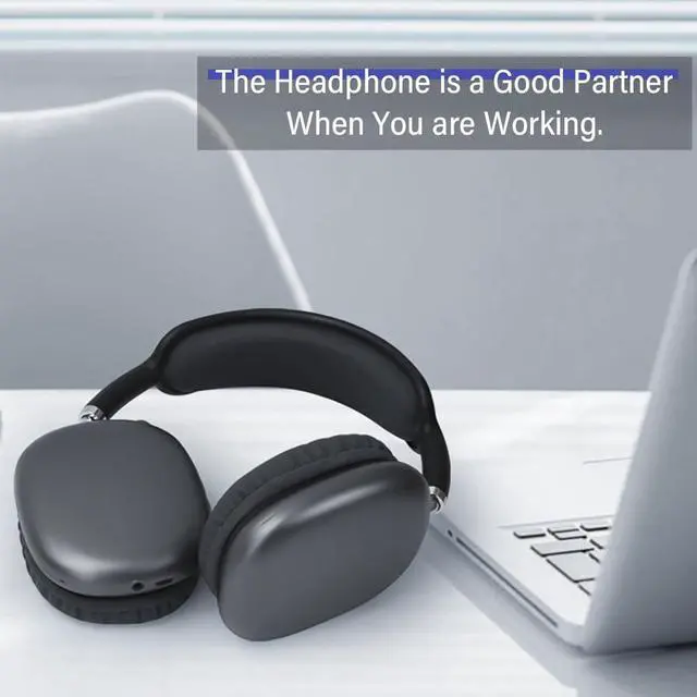Alt view image 7 of 7 - Wireless Headphones Bluetooth Active Noise Canceling over Ear Headphones with Microphones Hifi Audio for iOS/Android-Space Gray