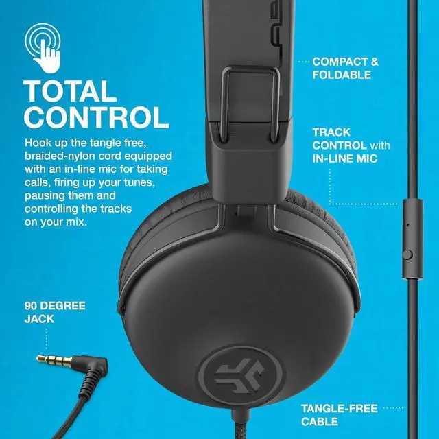 Alt view image 4 of 6 - On-Ear Headphones & Over-Ear Headphones, Foldable, Black, HASTUDIORBLK4