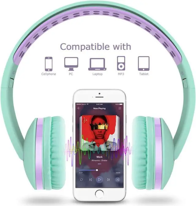 Alt view image 2 of 7 - Headphones with Mic, Jelly Comb Foldable Corded Headphones None with Microphone