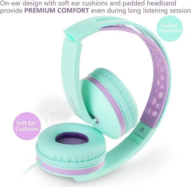 Alt view image 5 of 7 - Headphones with Mic, Jelly Comb Foldable Corded Headphones None with Microphone