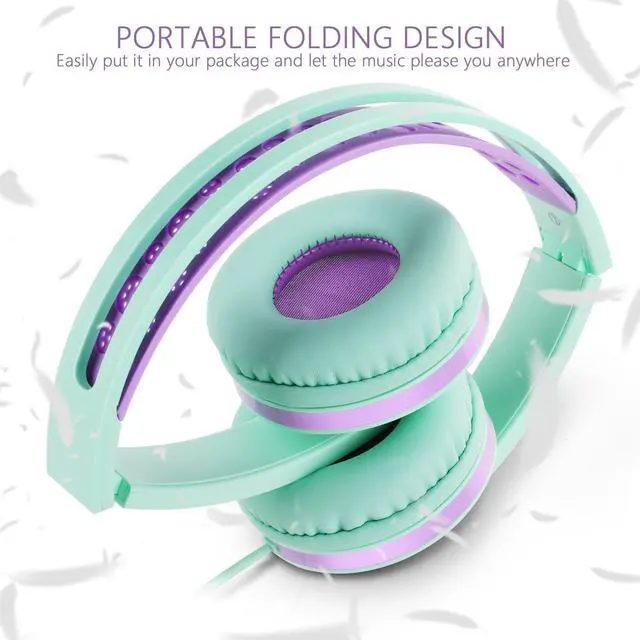 Alt view image 4 of 7 - Headphones with Mic, Jelly Comb Foldable Corded Headphones None with Microphone