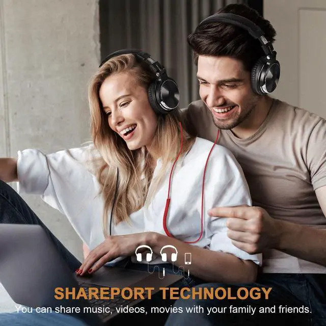 Alt view image 5 of 7 - Wired Over-Ear Headphones with Mic | Noise Cancelling Earcups & Studio DJ Headphones with Dual Ports for Computer-Black