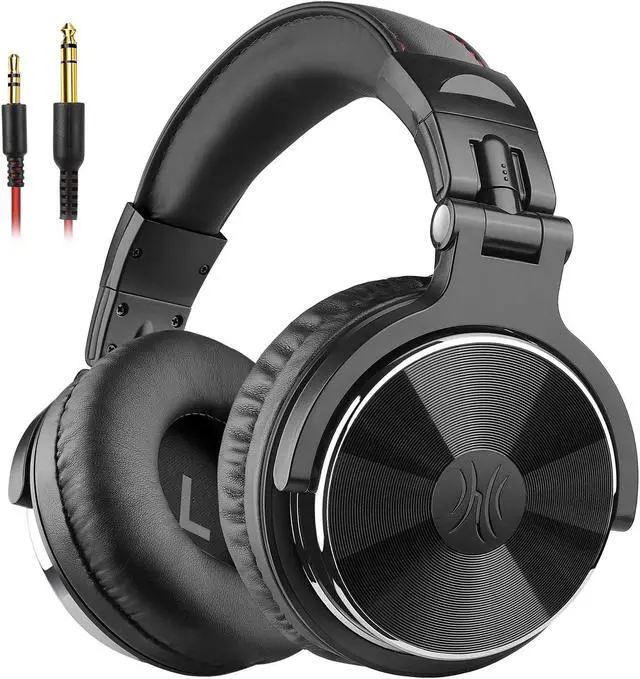Main image of Wired Over-Ear Headphones with Mic | Noise Cancelling Earcups & Studio DJ Headphones with Dual Ports for Computer-Black
