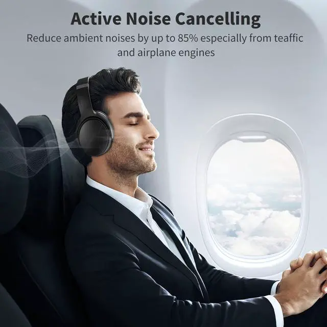Alt view image 6 of 6 - Wireless Bluetooth Over Ear Headphones with Microphone, Black, Q8