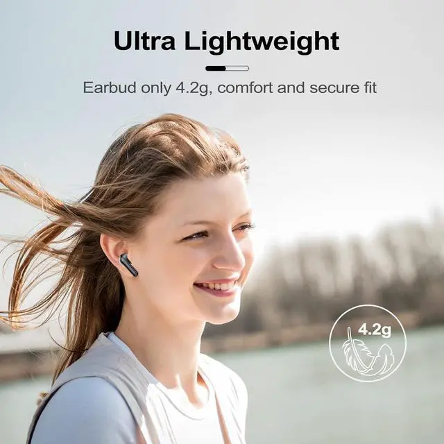 Alt view image 7 of 7 - Wireless Earbuds, In Ear Headphones Bluetooth 5.3 with 4 HD Microphone, 48hr Playtime Wireless Headphones, Deep Bass, ENC Noise Cancelling Earbuds IP7 Waterproof Earphones LED Display USB-C
