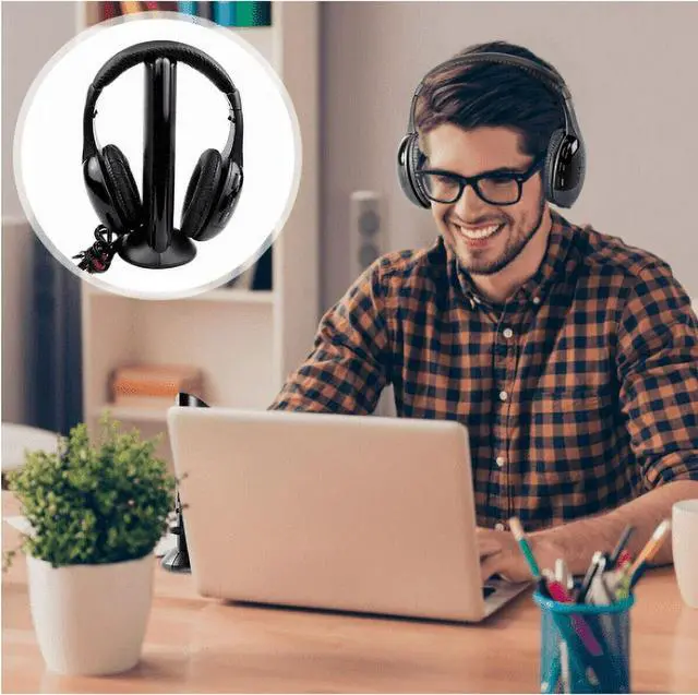 Alt view image 4 of 7 - Wireless Headphones for TV Watching,5-in-1 Wireless Headphones Headset,Hi-Fi over-on Ear TV Headphones Wireless for Watching Home TV Game Computer Television