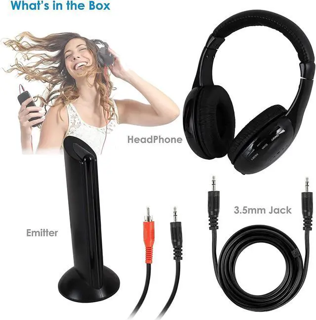 Alt view image 6 of 7 - Wireless Headphones for TV Watching,5-in-1 Wireless Headphones Headset,Hi-Fi over-on Ear TV Headphones Wireless for Watching Home TV Game Computer Television