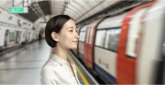 Alt view image 5 of 5 - Wireless Earphones with Adaptive Noise Cancellation & Charging Case, Black (New)