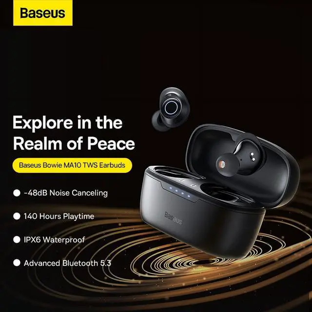 Alt view image 2 of 7 - Wireless Earbuds Active Noise Cancelling Earbuds 140H Playtime Bluetooth Headphones