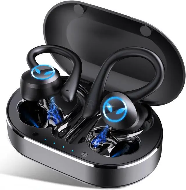 Main image of Wireless Earbuds - Bluetooth Headphones - Wireless Earbuds 120hrs Playtime - Wireless Charging Case Digital Display Sports Ear buds with Earhook Deep Bass