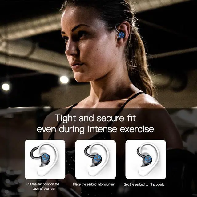 Alt view image 7 of 7 - Wireless Earbuds - Bluetooth Headphones - Wireless Earbuds 120hrs Playtime - Wireless Charging Case Digital Display Sports Ear buds with Earhook Deep Bass