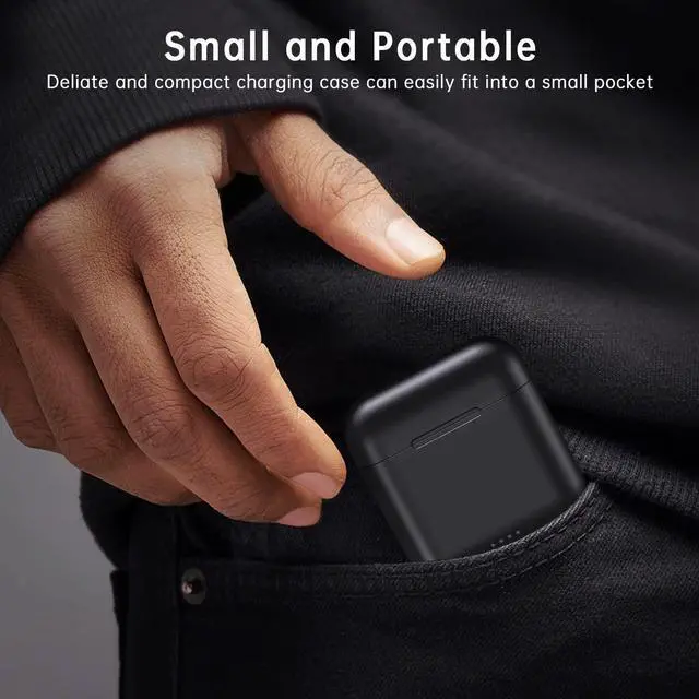 Alt view image 6 of 7 - Wireless Earbuds, Bluetooth 5.1 Earbuds Noise Cancelling Wireless Headphones, Deep Bass with Type C Charging Case Waterproof Built-in Mic Headset for iPhone Android Black