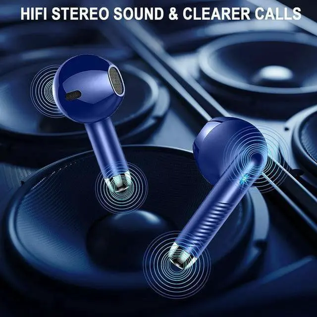 Alt view image 4 of 5 - Bluetooth 5.3 Earbuds with LED Display, Bass Stereo, Noise Cancelling Mic, 40H Playback - Waterproof Sports Earphones for Android/iOS