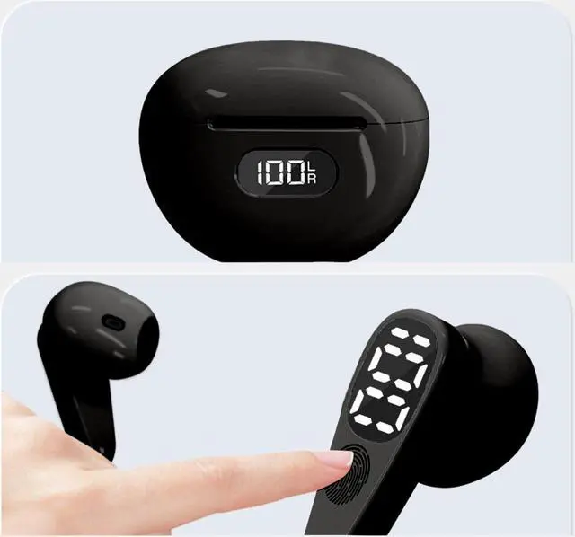 Alt view image 2 of 6 - Wireless Earbuds Headphones Hi Fi Stereo Sound Wireless Ear Buds 30H LCD Power Display Charging Case With Noise Cancelling Mic For Android Wireless Running Headphones Air Earbuds Workout Wireless